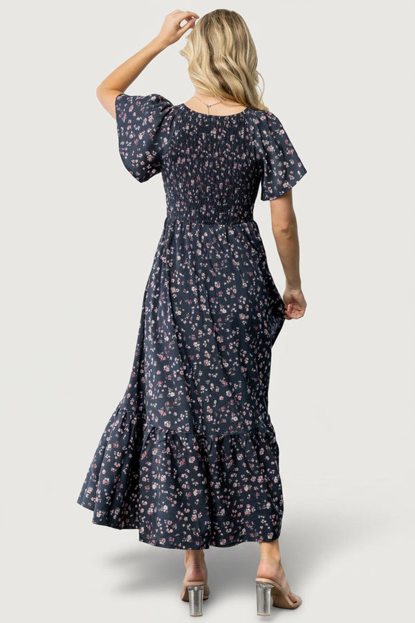Jerah Smocked Dress | Midnight Floral