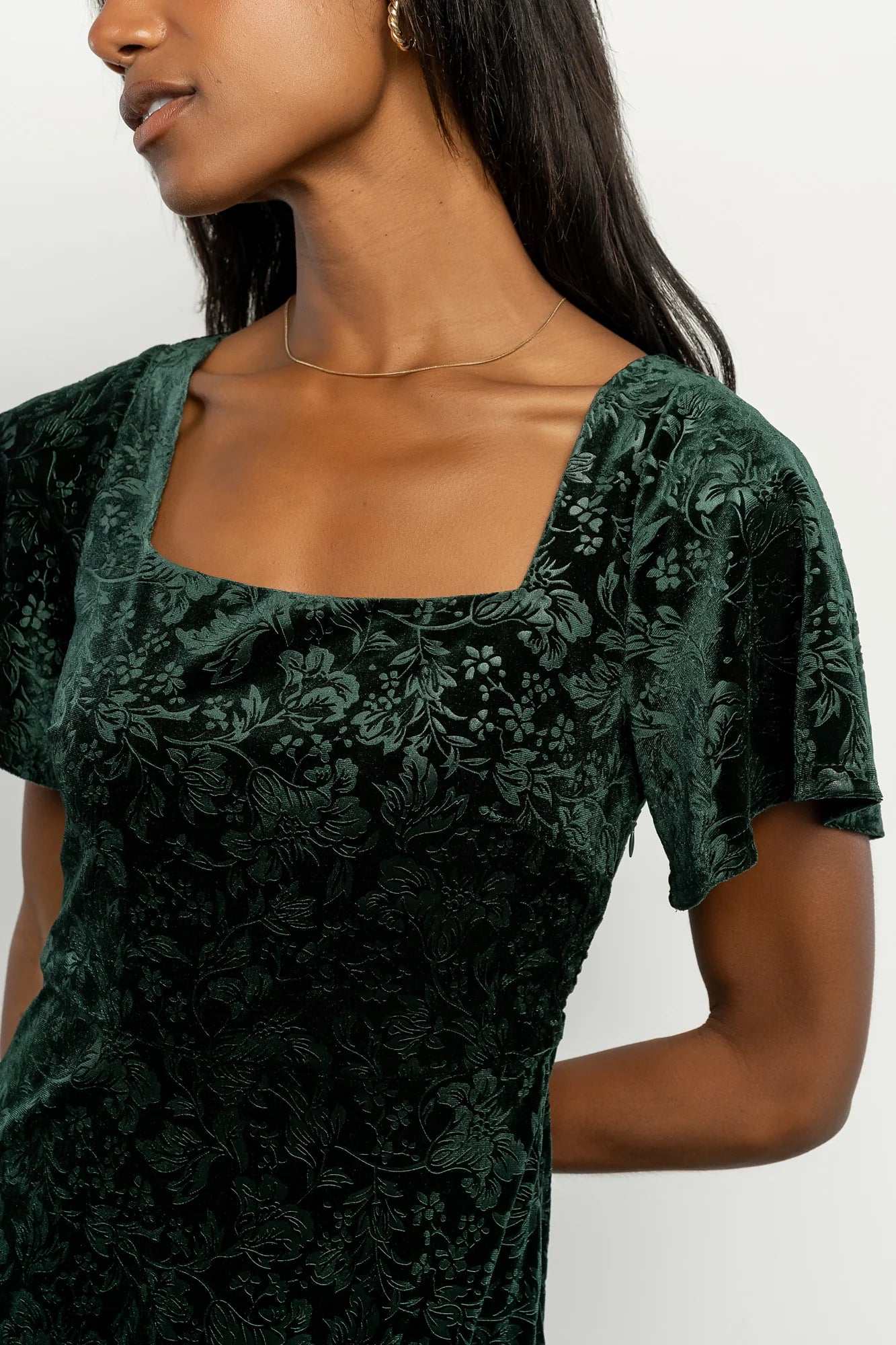 Eirene Velvet Dress | Emerald Secondary image