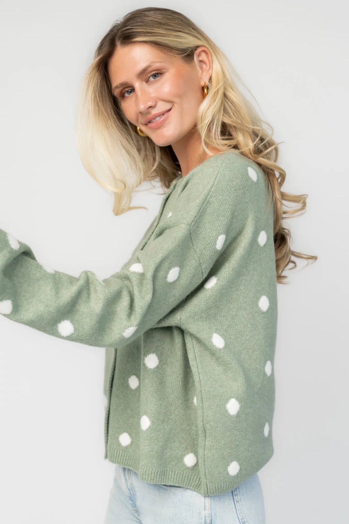 Cinder Cardigan | Sage + White Dot