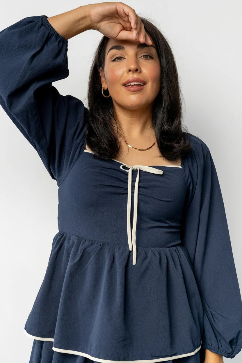 Barcelona Tiered Dress | Navy