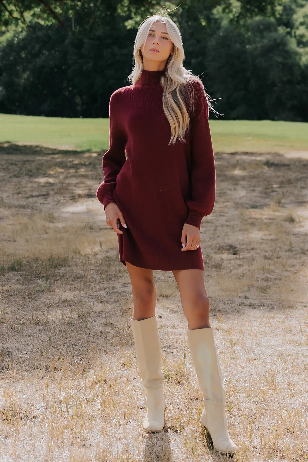 Harlow Sweater Dress | Burgundy Main image