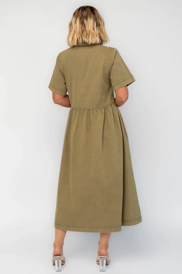 Lenore Button Up Dress | Olive