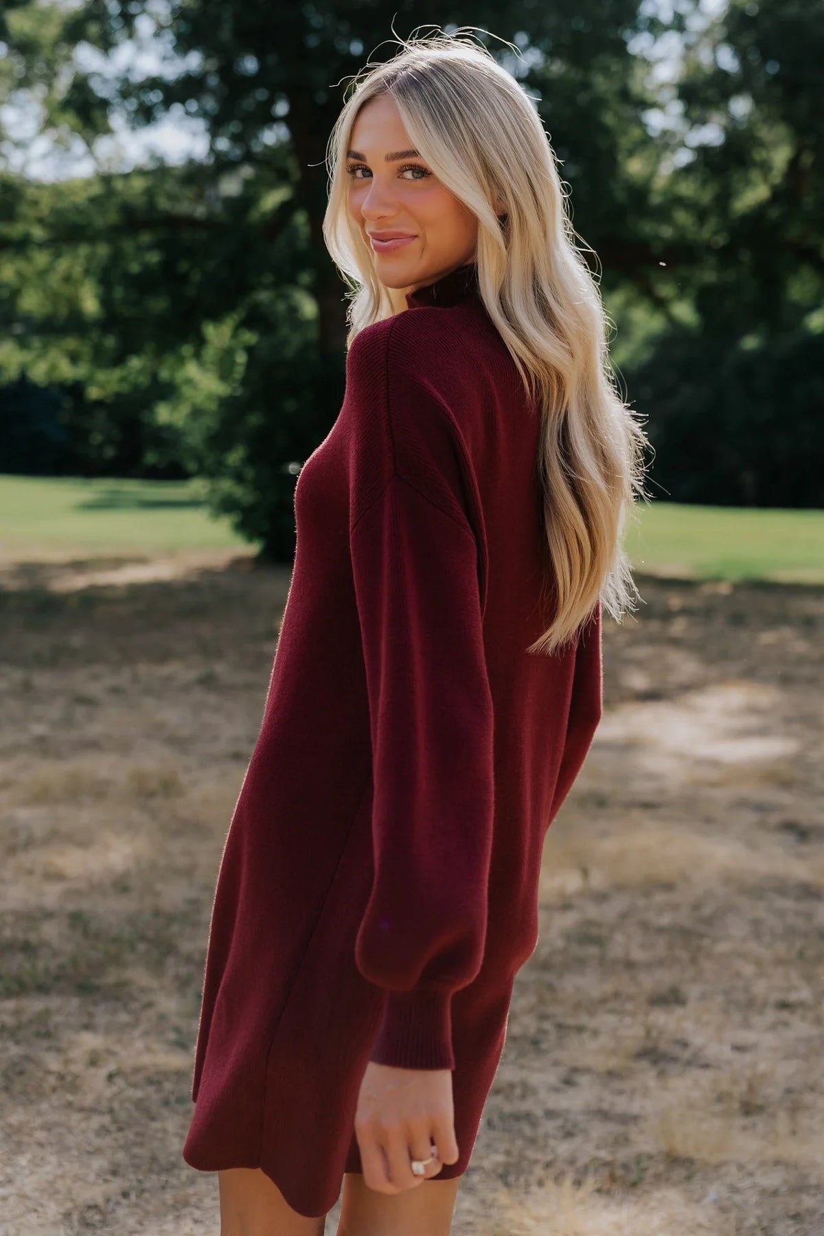 Harlow Sweater Dress | Burgundy