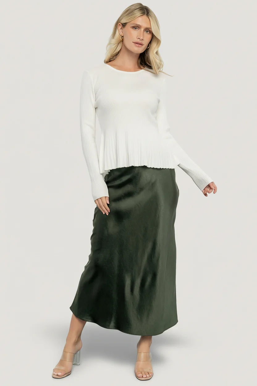 Ainsley Ribbed Top | Off White Secondary image