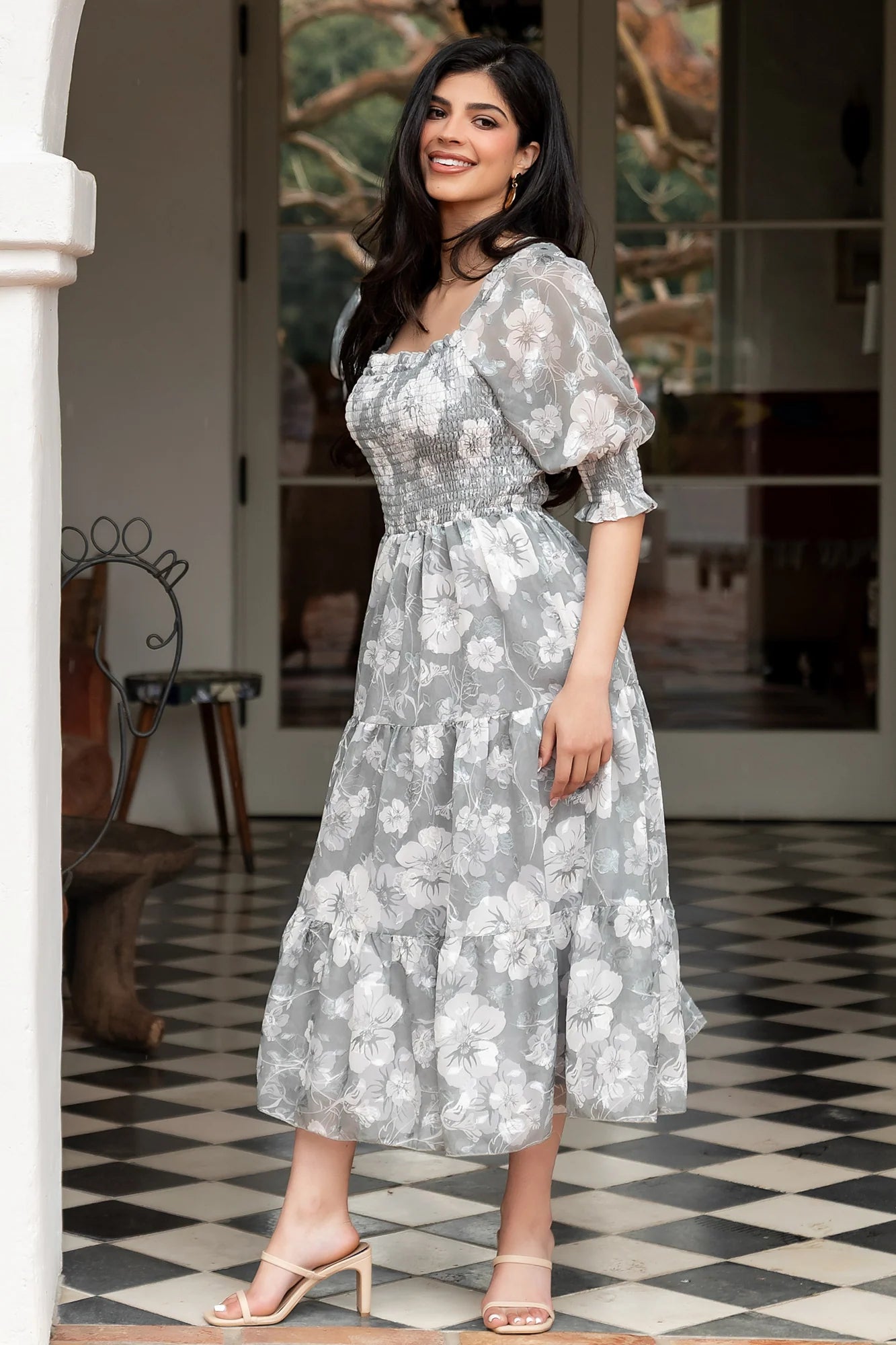 Fabian Jacquard Midi Dress | Dusty Sage Secondary image