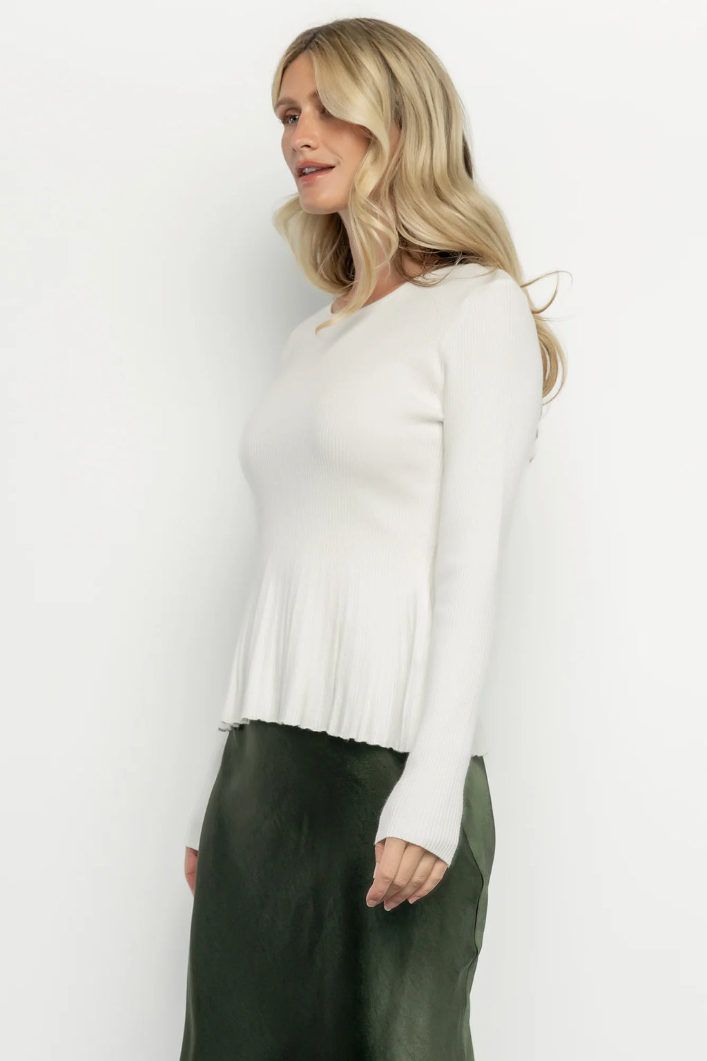 Ainsley Ribbed Top | Off White