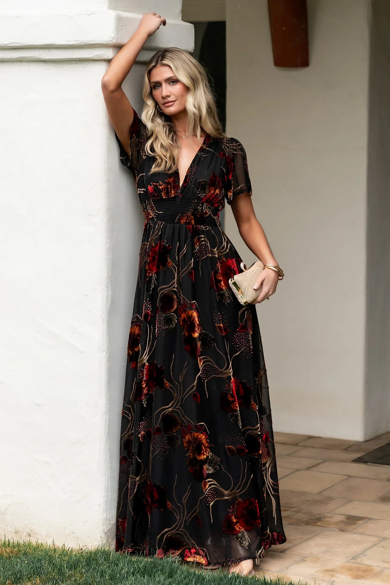 Valen Maxi Dress | Black Multi Secondary image