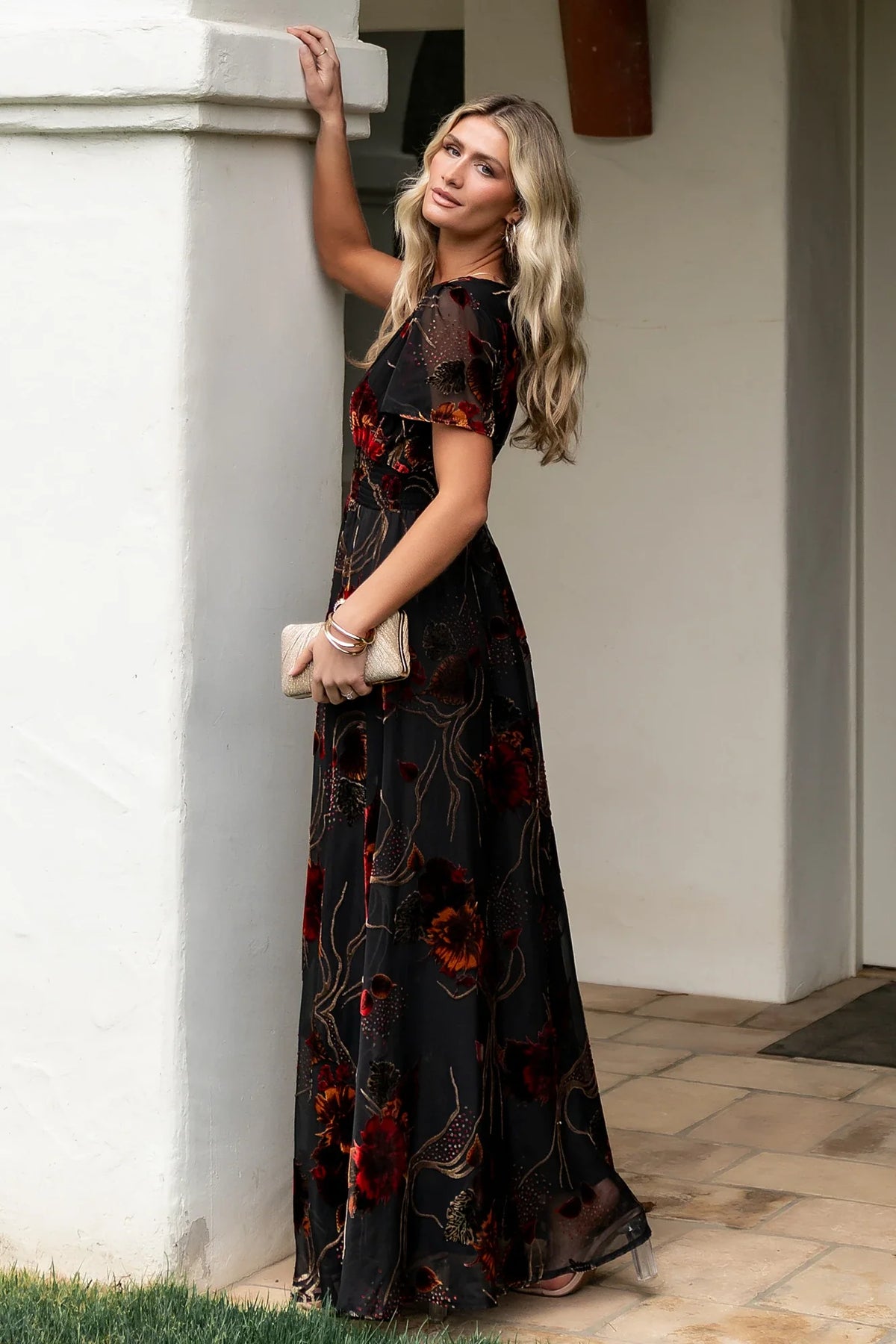 Valen Maxi Dress | Black Multi