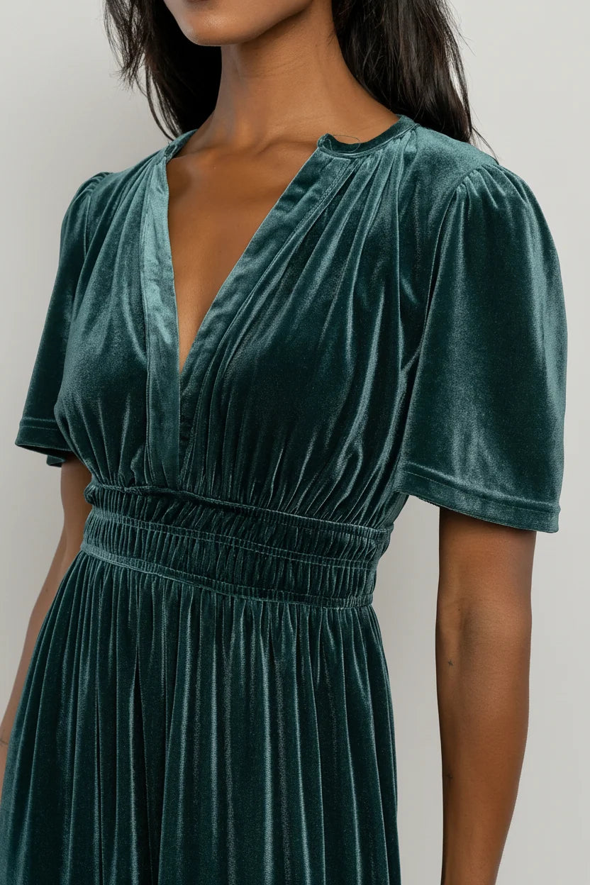 Artemis Velvet Maxi Dress | Deep Lagoon Secondary image