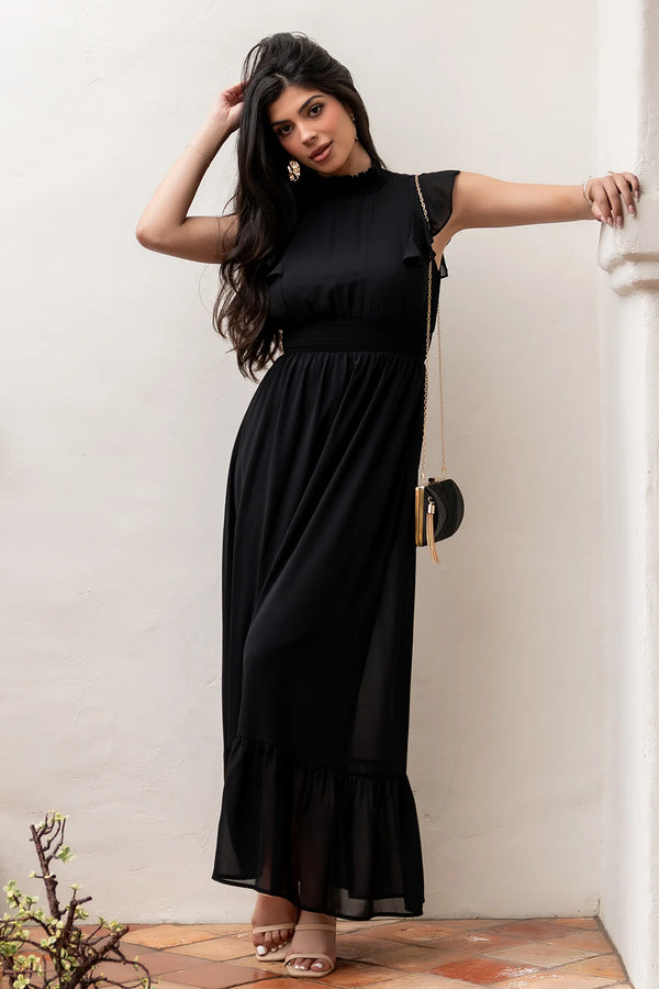 Kearny Ruffle Maxi Dress | Black