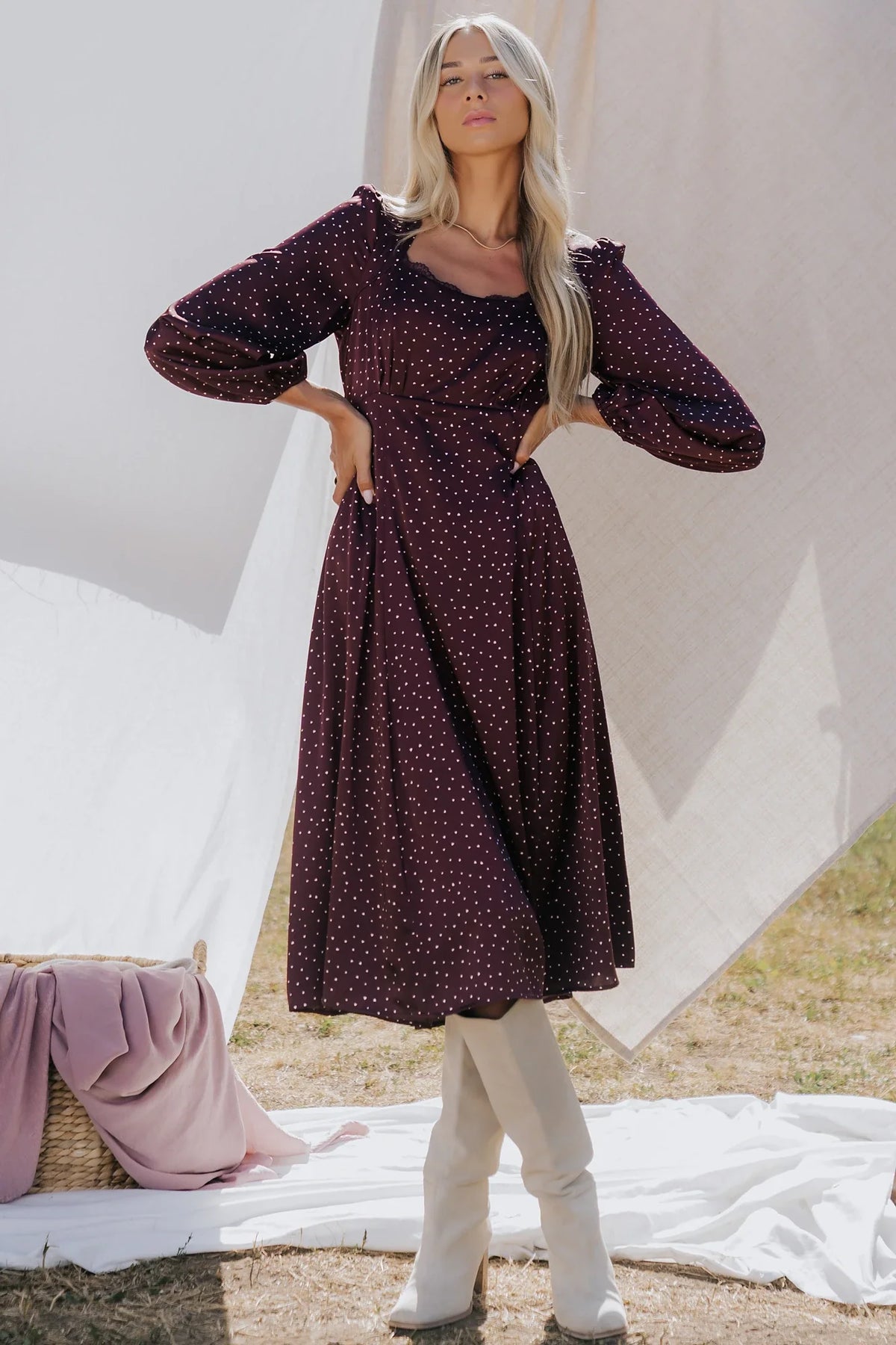 Elara Midi Dress | Mahogany Main image