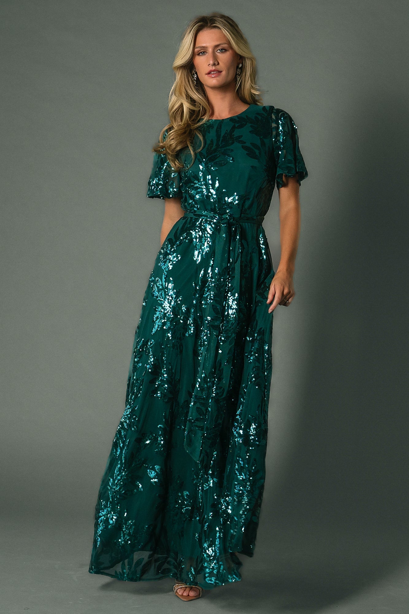 Muse Sequin Maxi Dress | Emerald Secondary image