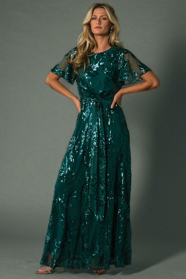 Muse Sequin Maxi Dress | Emerald