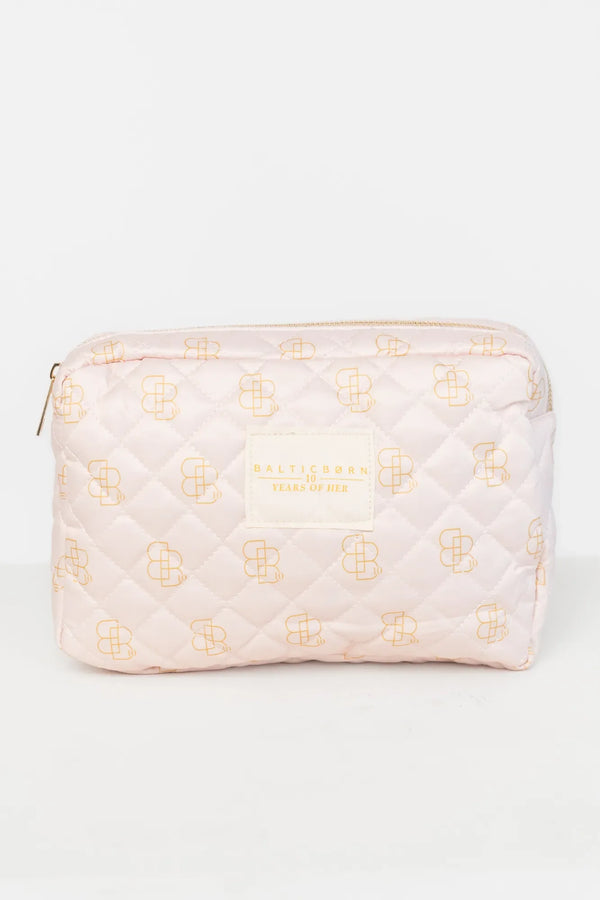 Kelani Quilted Cosmetic Bag Set | Pink