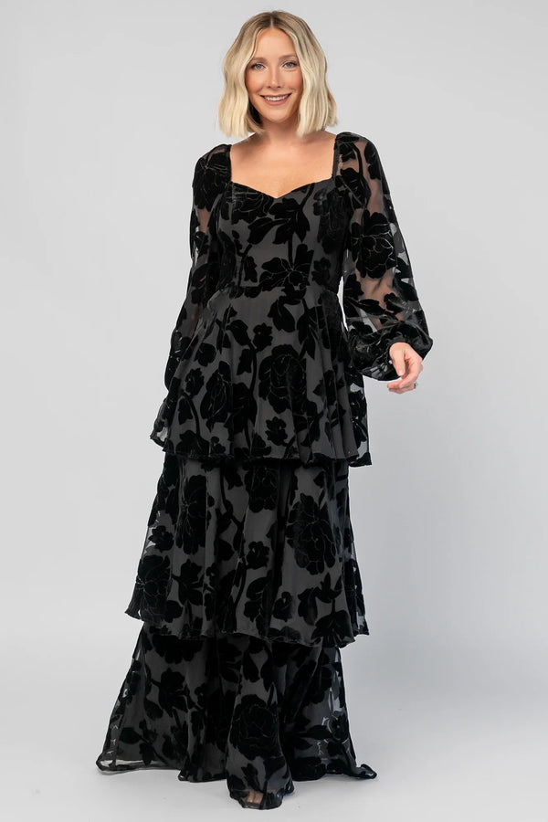 Alexandra Velvet Maxi Dress | Black