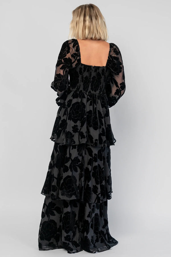 Alexandra Velvet Maxi Dress | Black