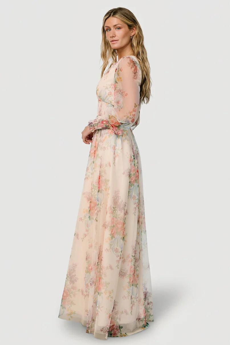 Layla Tulle Maxi Dress | Romantic Floral