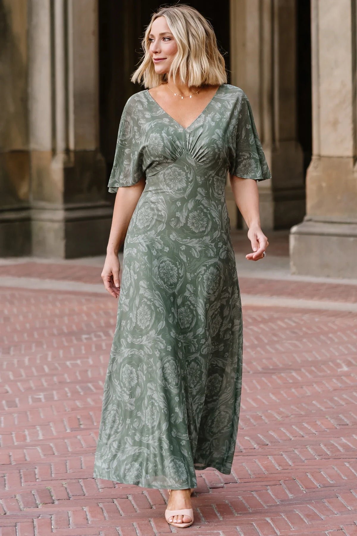 Sevilla Mesh Maxi Dress | Dark Sage Main image