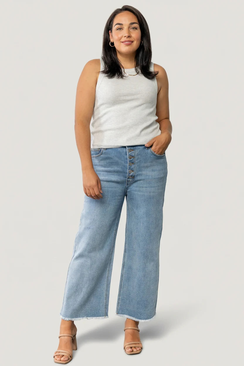Brody High Rise Wide Leg Jeans | Light Wash Secondary image