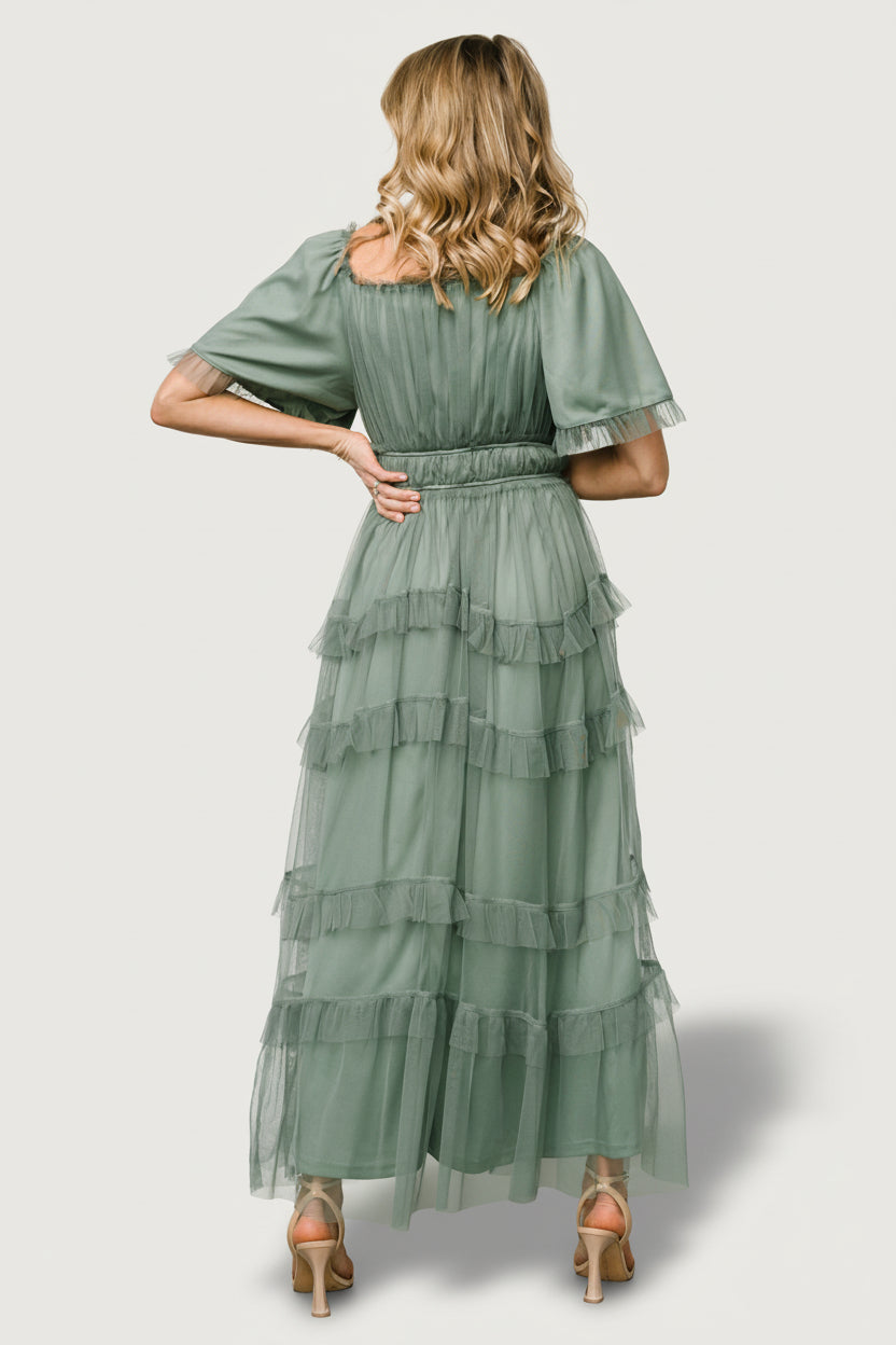 Magdalena Tulle Maxi Dress | Eucalyptus Secondary image