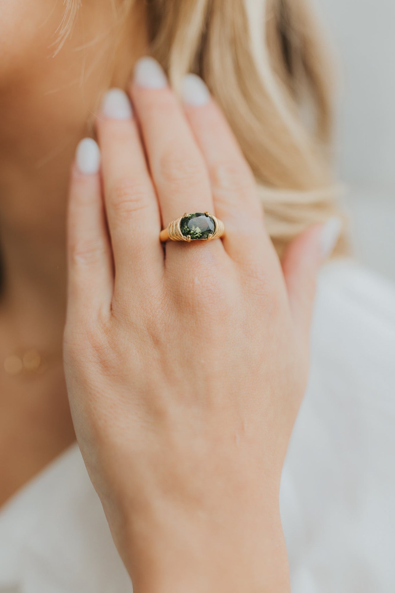 The Maddie Ring in Emerald Secondary image