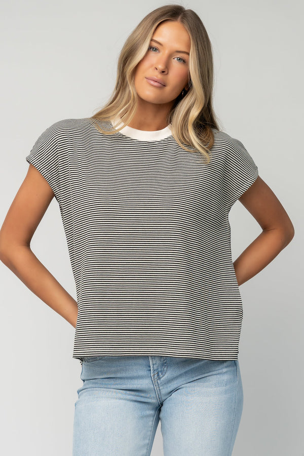 Millie Striped Top | Black + White