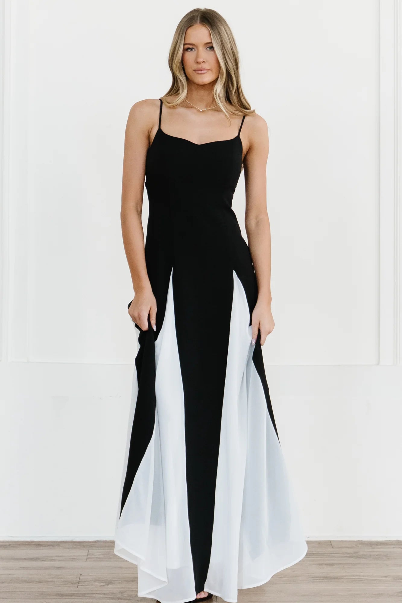 Adela Maxi Dress | Black + White Secondary image