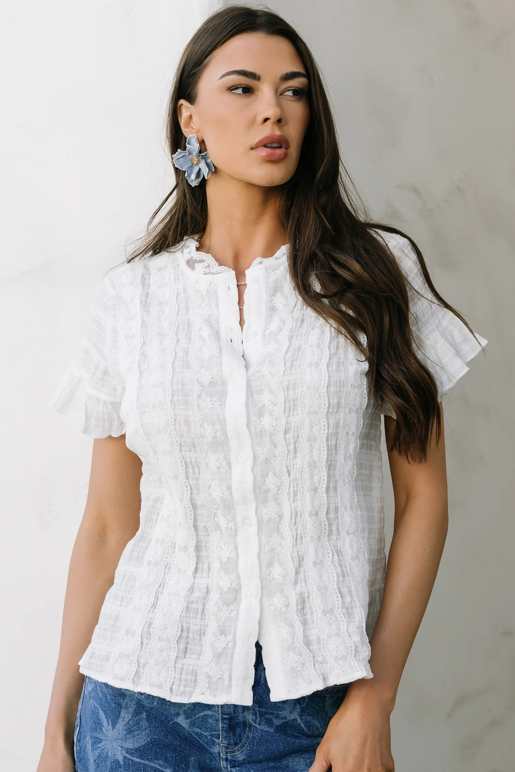 Zara Lace Top | White