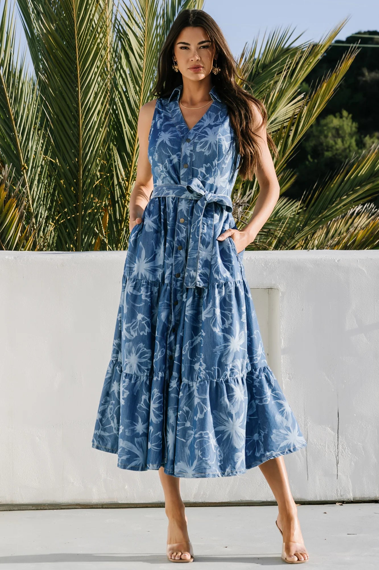 Rocío Soft Denim Dress | Blue Print Secondary image