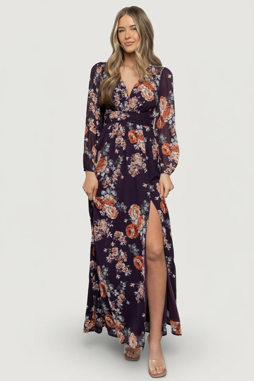 Adira Maxi Dress | Plum Floral Main image