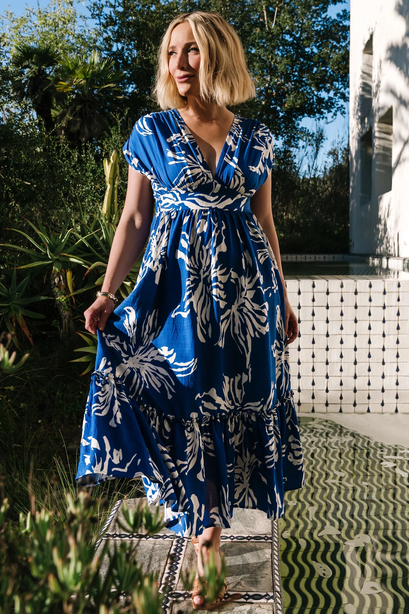 Rosa Midi Dress | Cobalt Print Secondary image