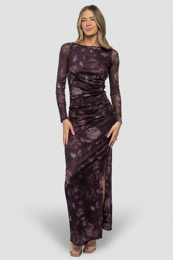 Isadora Maxi Dress | Deep Plum Floral