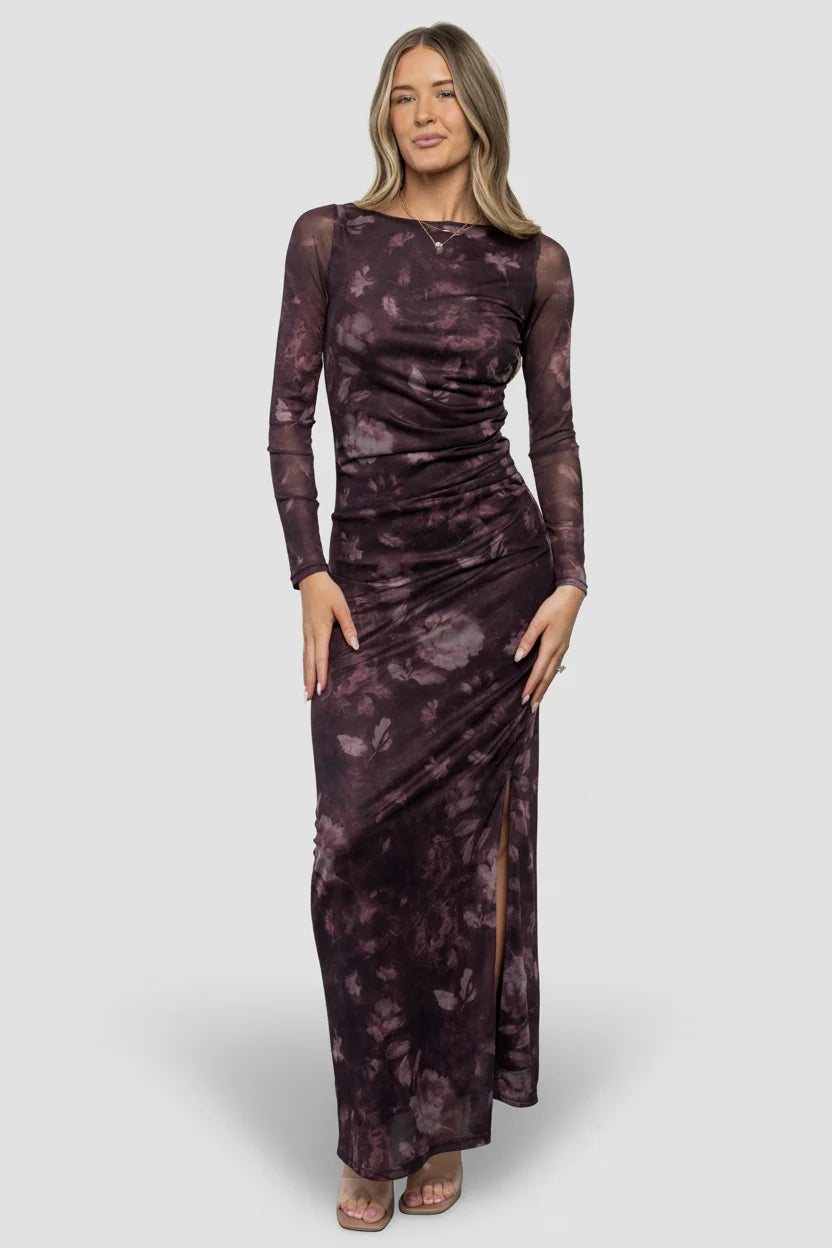 Isadora Maxi Dress | Deep Plum Floral Main image
