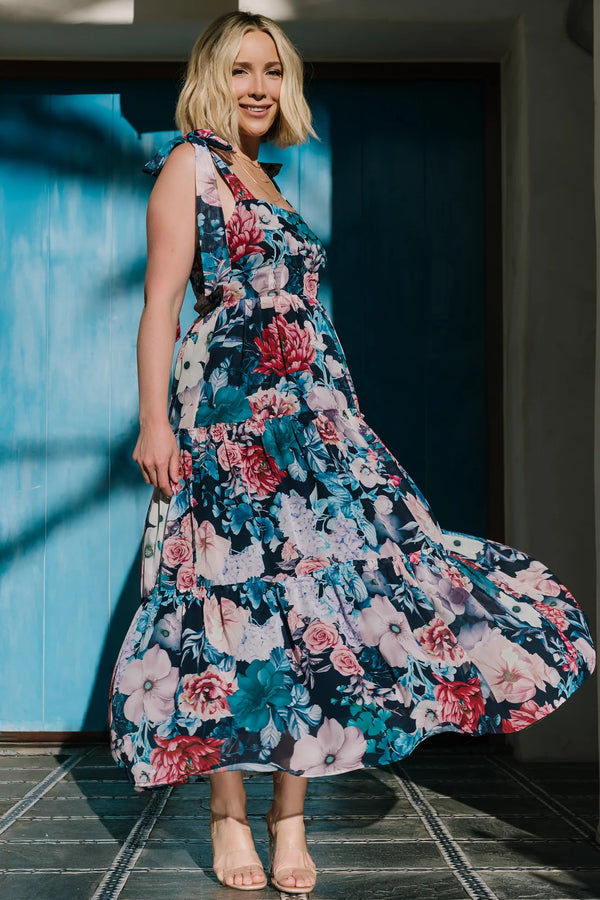Anita Maxi Dress | Dark Blue Multi Floral