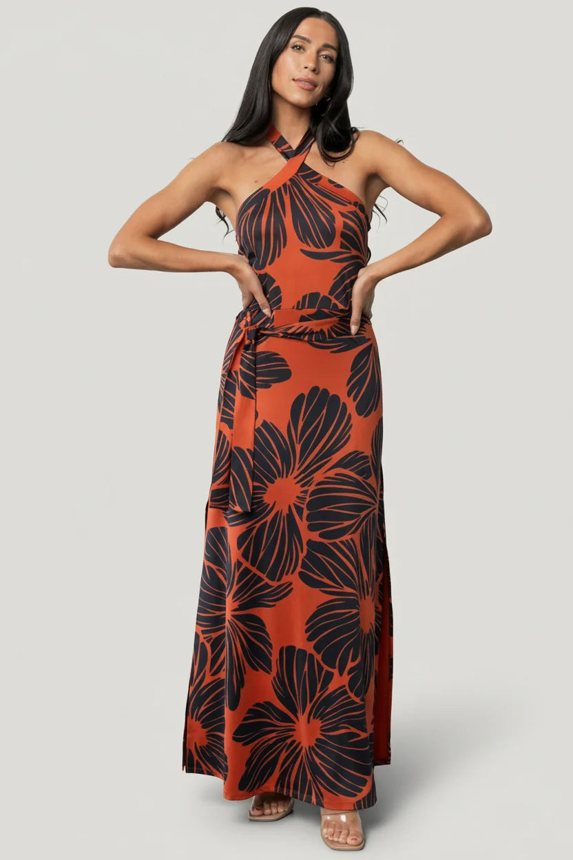 Palma Column Dress | Sienna + Navy Main image