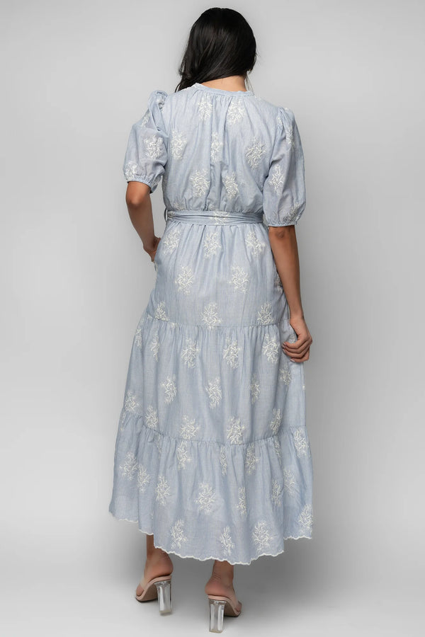 Marguerite Embroidered Dress | Light Blue