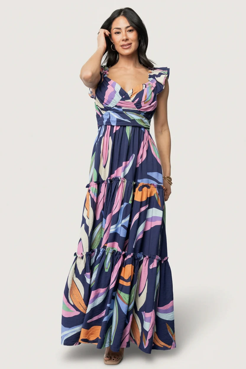 Mercedes Maxi Dress | Tropical Navy Multi Main image