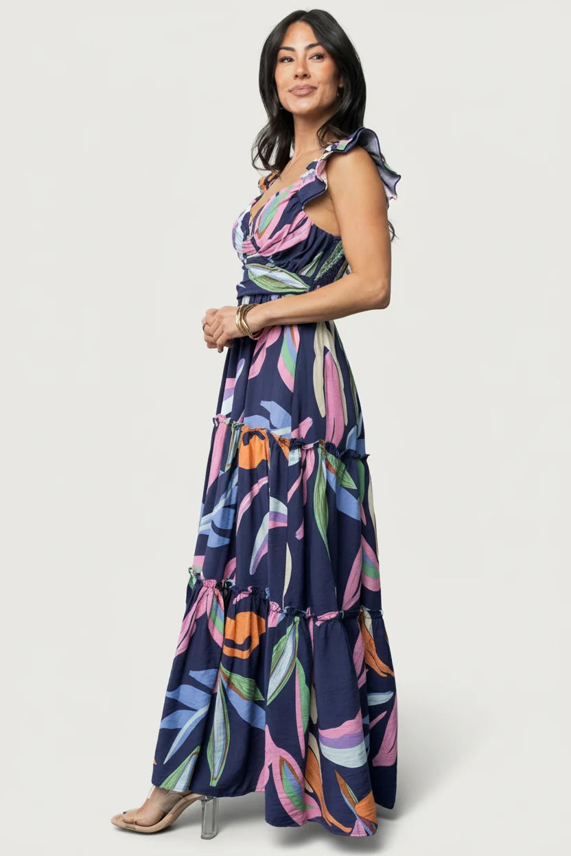 Mercedes Maxi Dress | Tropical Navy Multi