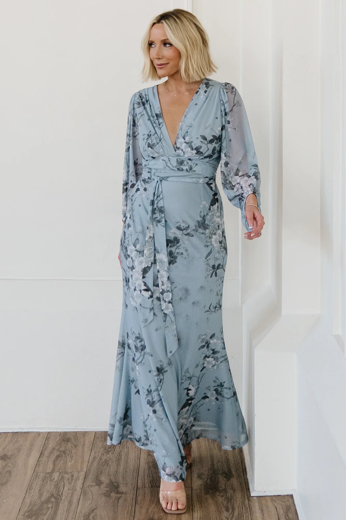 Beckham Maxi Dress | Light Blue Floral Secondary image
