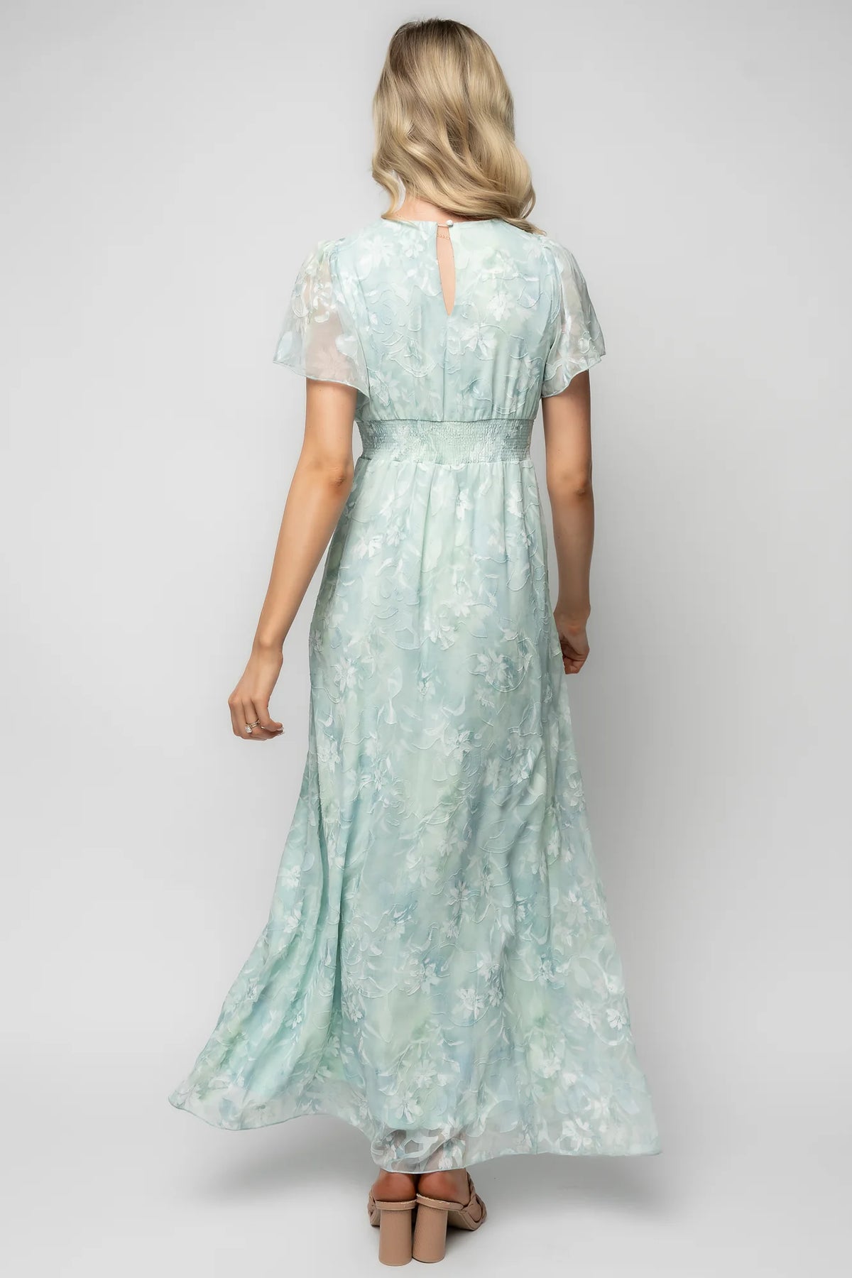 Soline Maxi Dress | Light Teal Floral