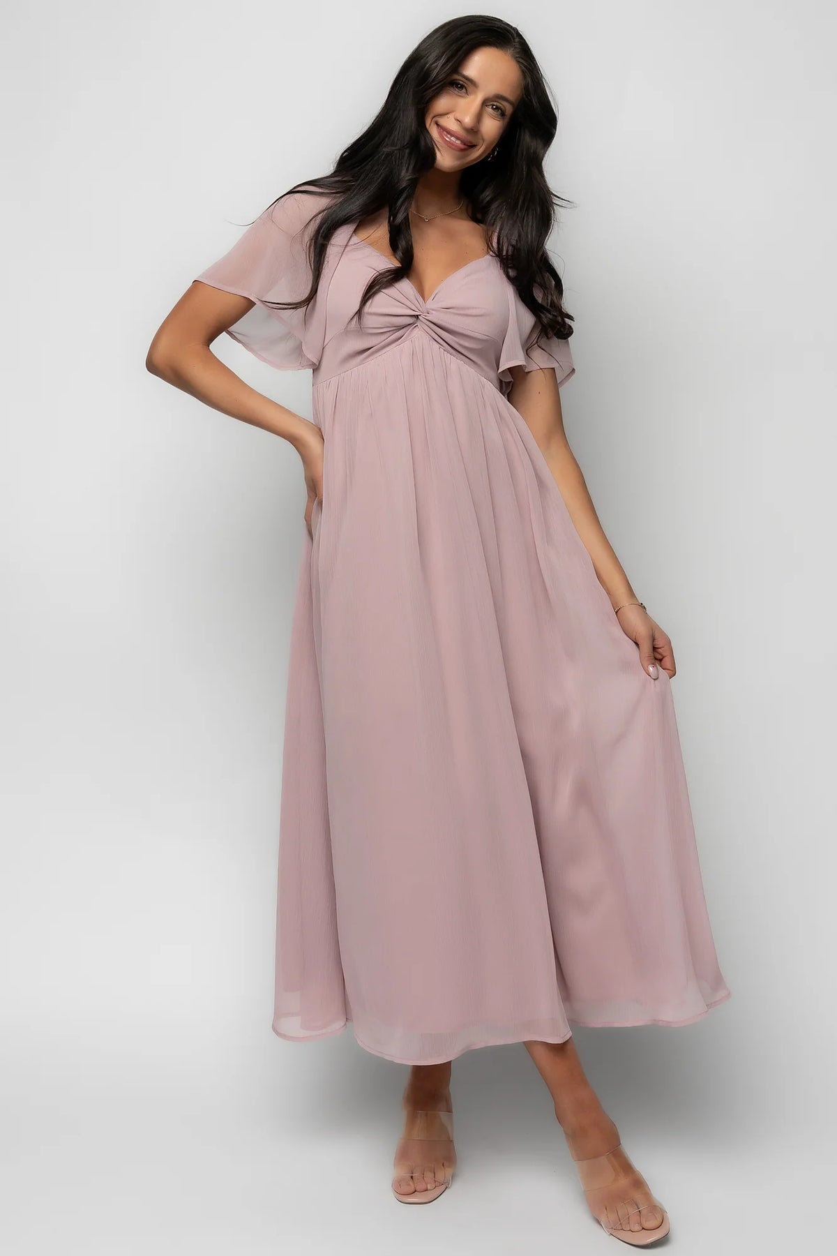 Nora Midi Dress | Dusty Mauve Main image