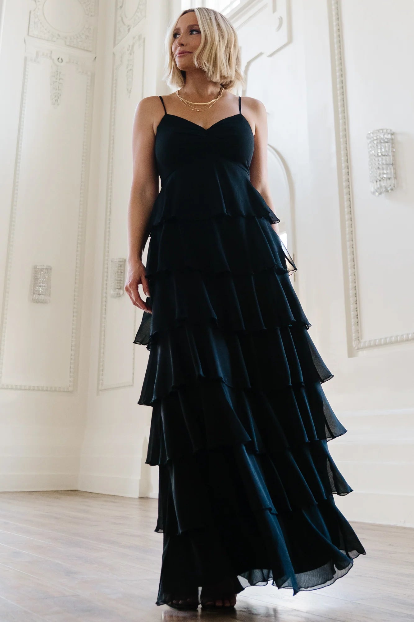 Tiana Tiered Maxi Dress | Black Secondary image
