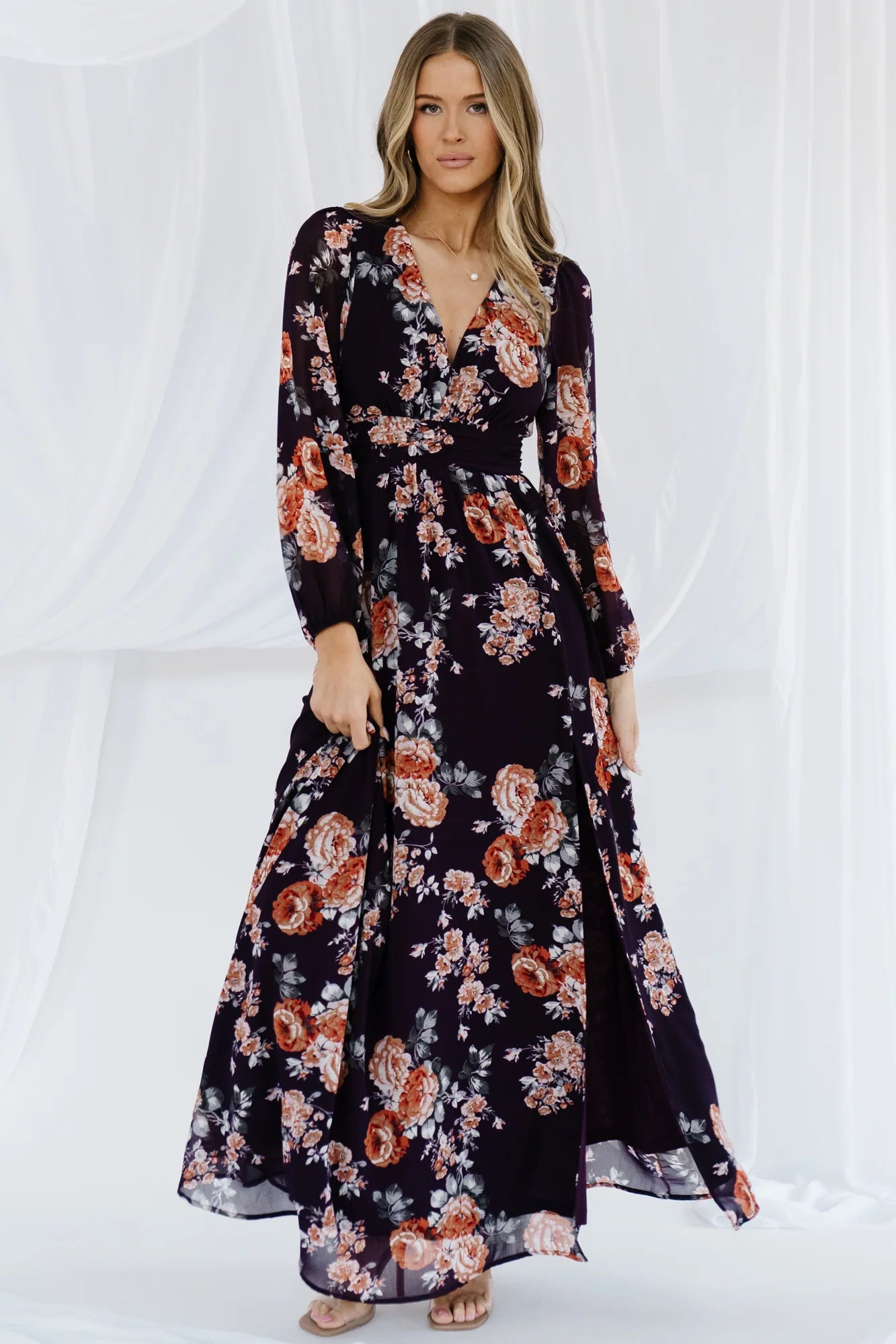 Adira Maxi Dress | Plum Floral Secondary image