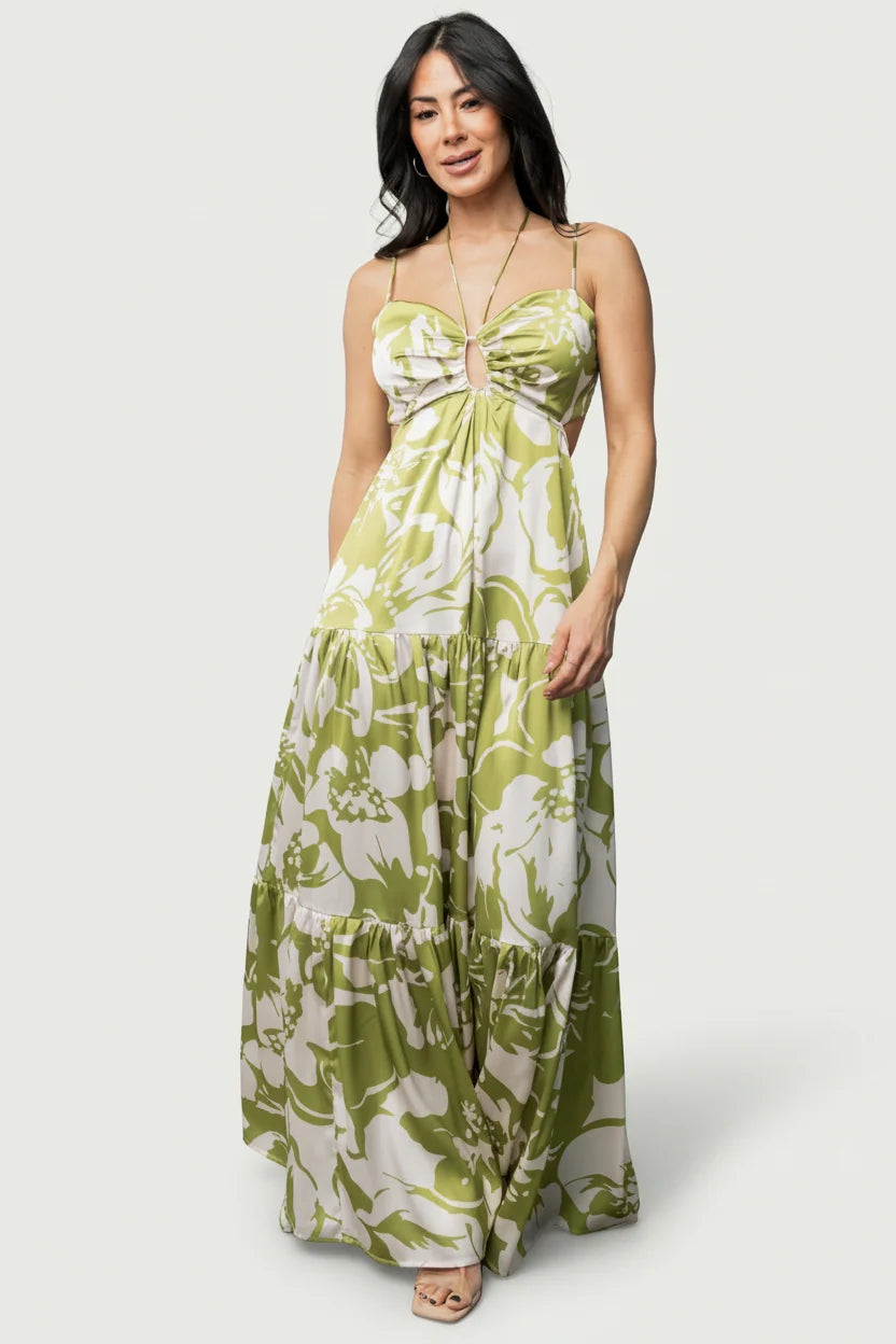 Querida Maxi Dress | Green Floral Secondary image