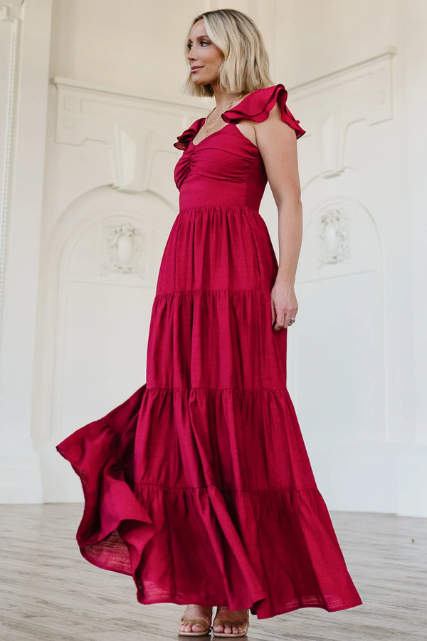 Vivianne Maxi Dress | Deep Red