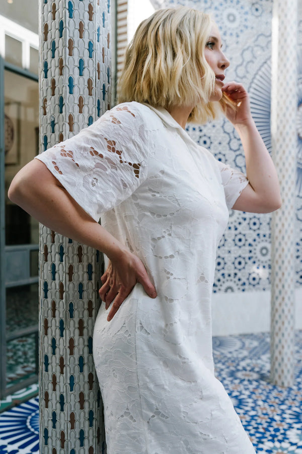 Calida Lace Dress | Off White
