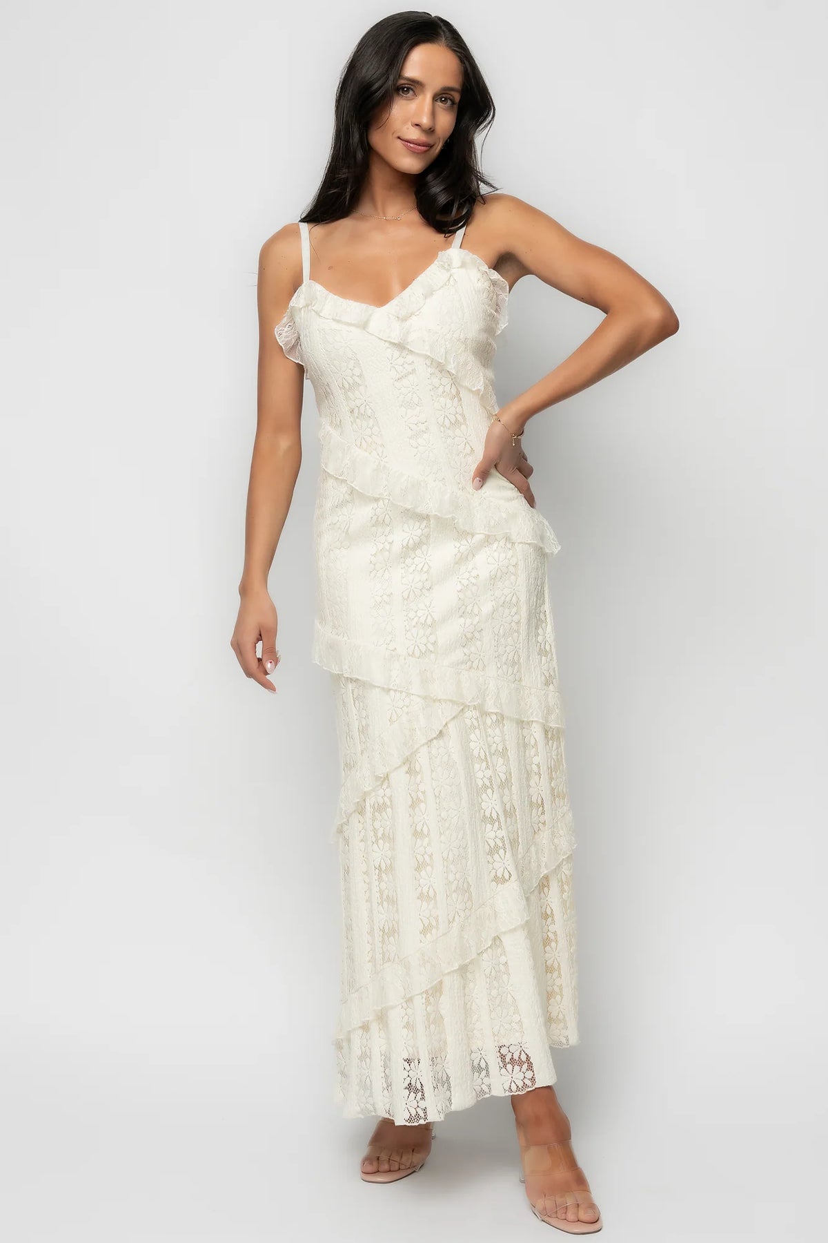 Annabelle Lace Maxi Dress | Cream Main image