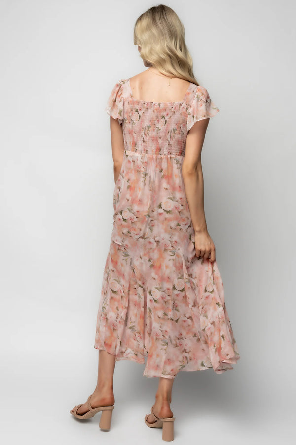 Teuila Midi Dress | Blush Floral