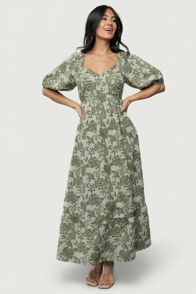 Giuliana Dress | Green Print Main image