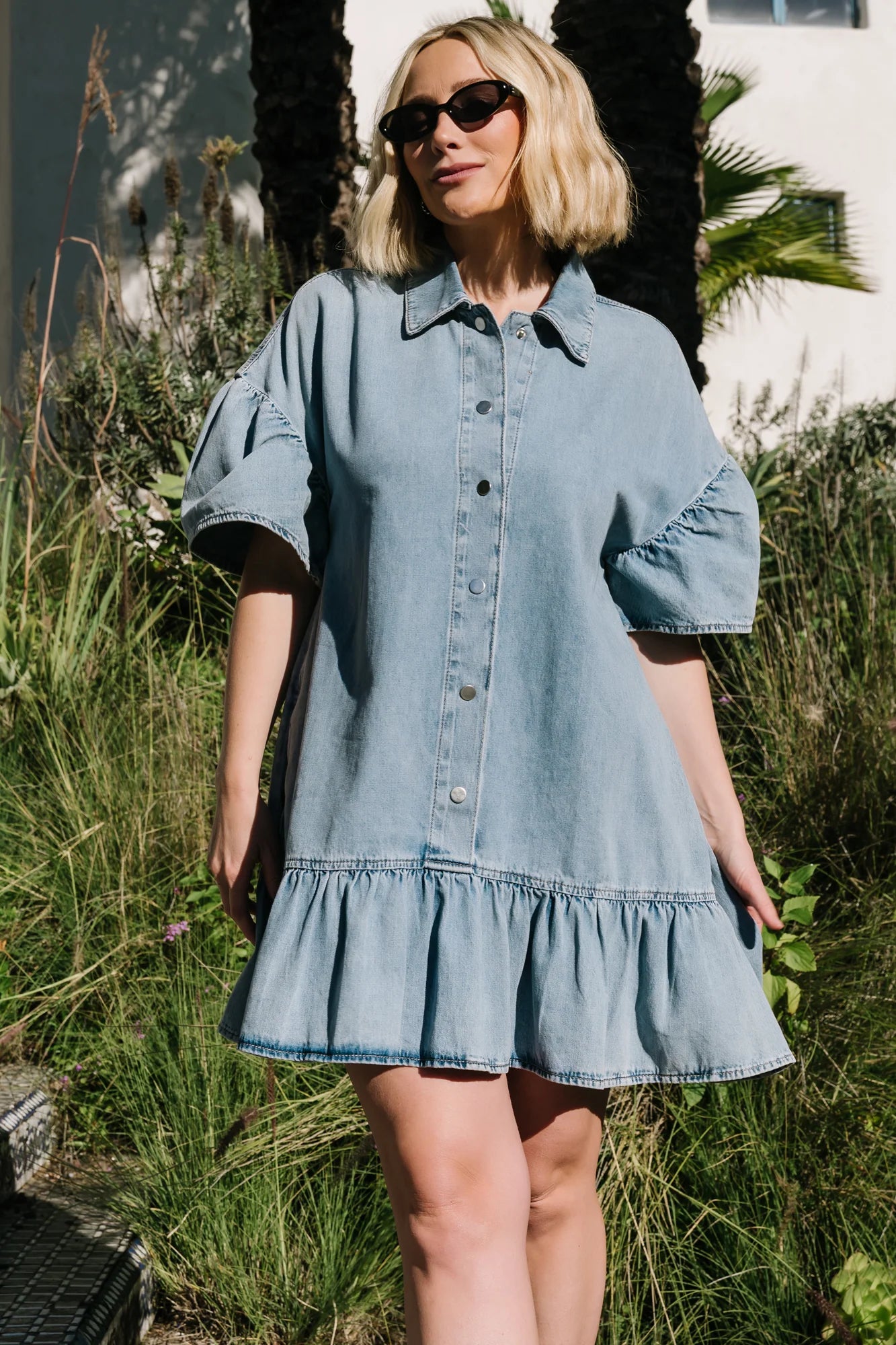 Laguna Short Dress | Light Wash Secondary image